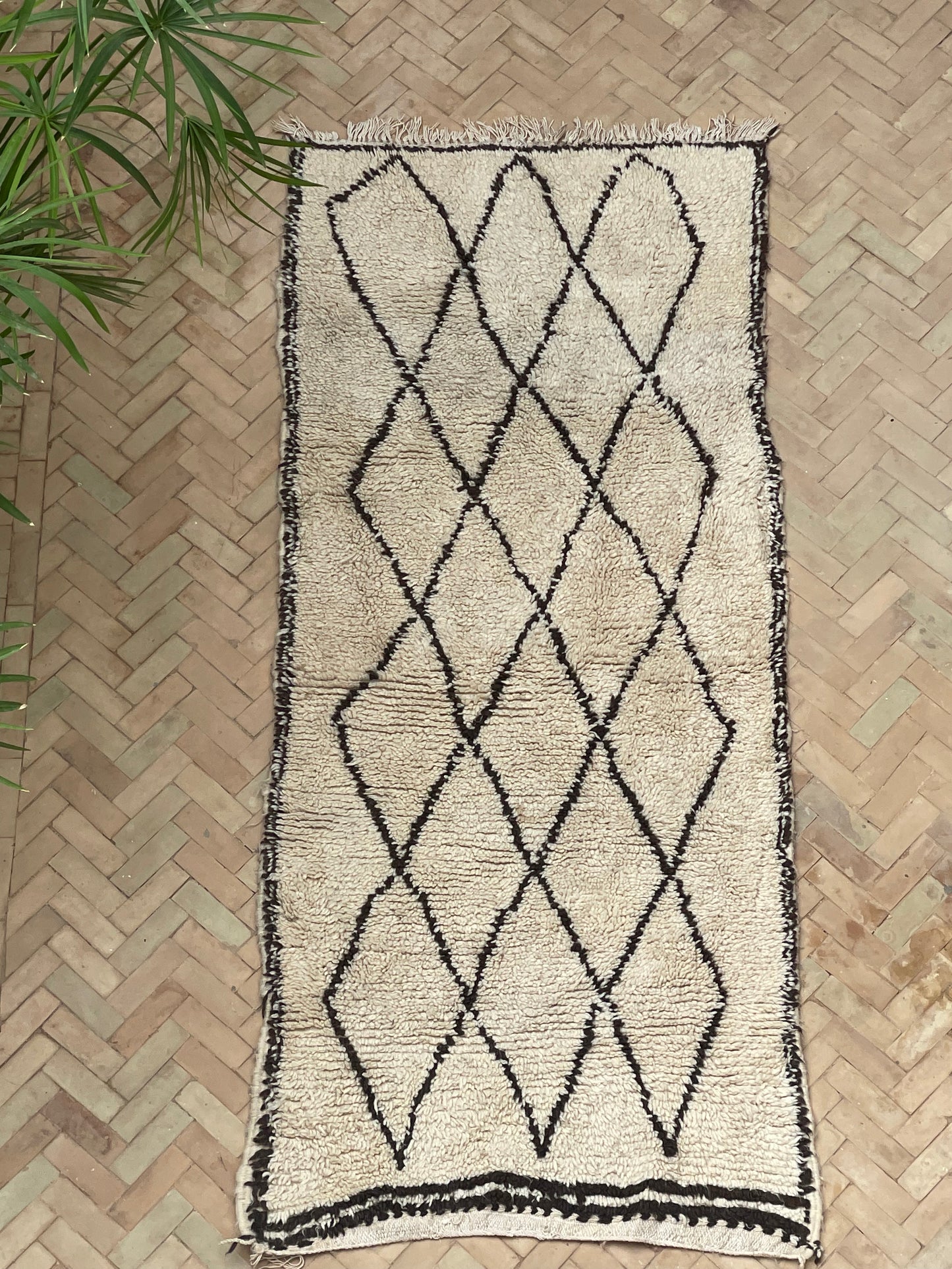 MAROC VINTAGE TEXTILES Small Azilal Rug Brown & Cream MVR10232