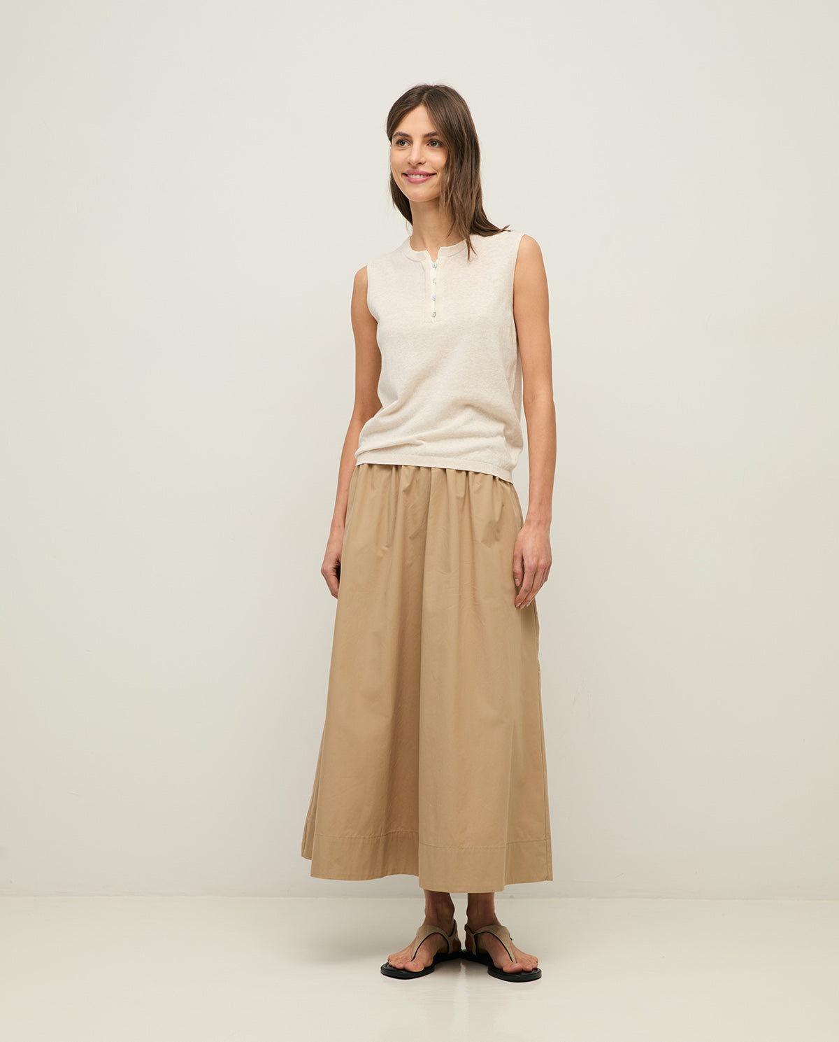 YERSE SS26 MIDI Poplin Skirt
