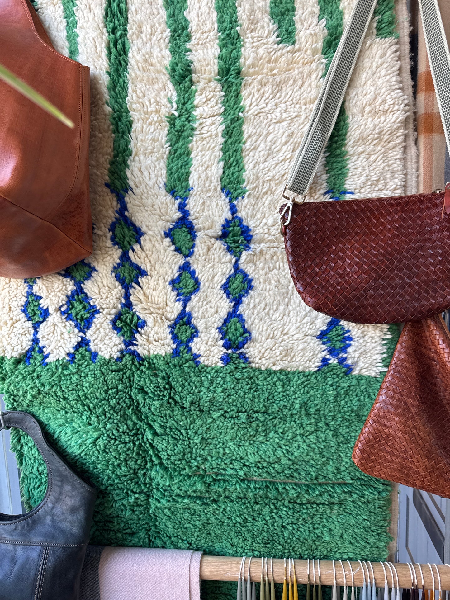 MAROC Vintage Rug Green and Blue