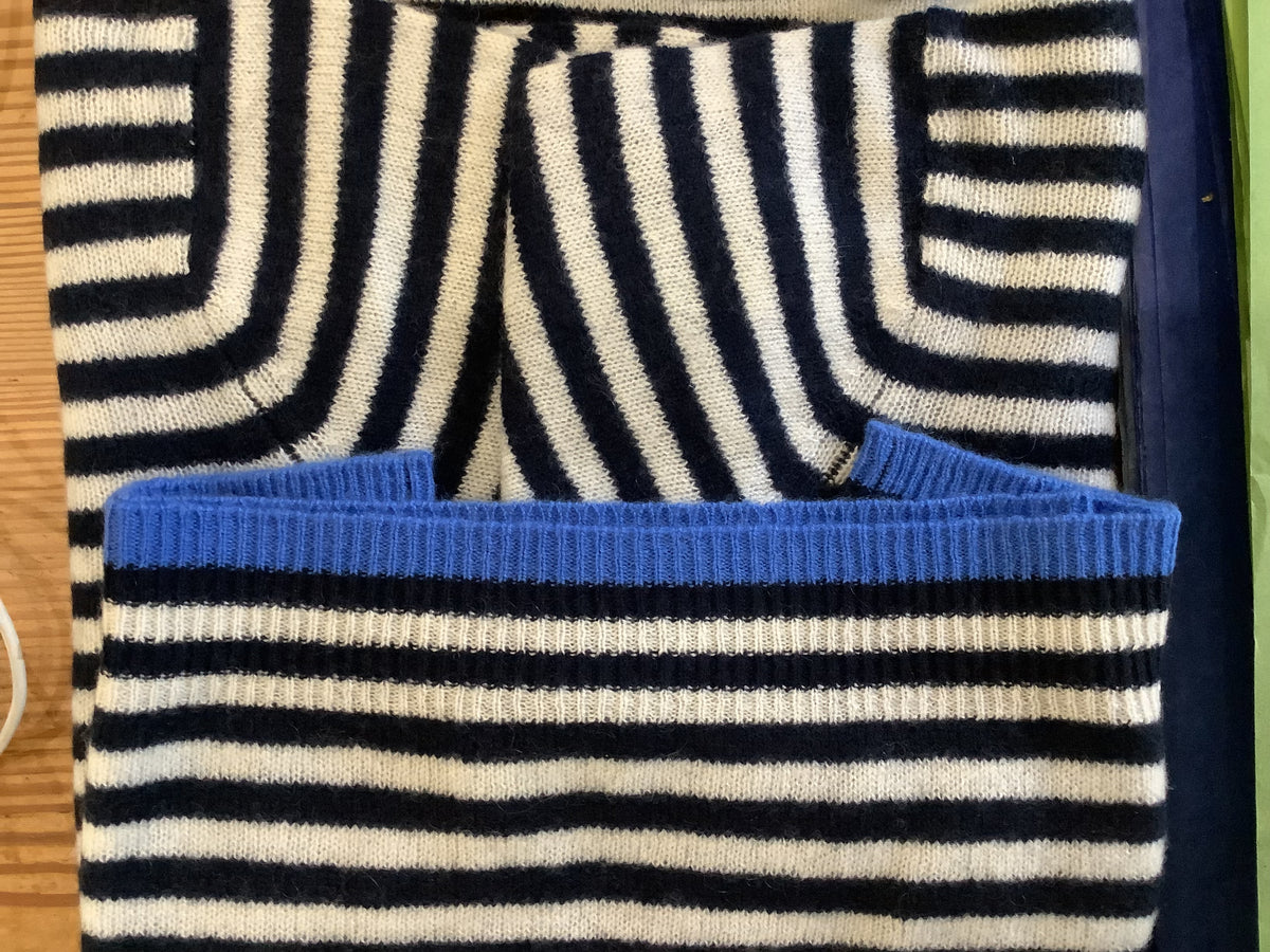 Jumper 1234 tipped little stripe crew - blue/ navy