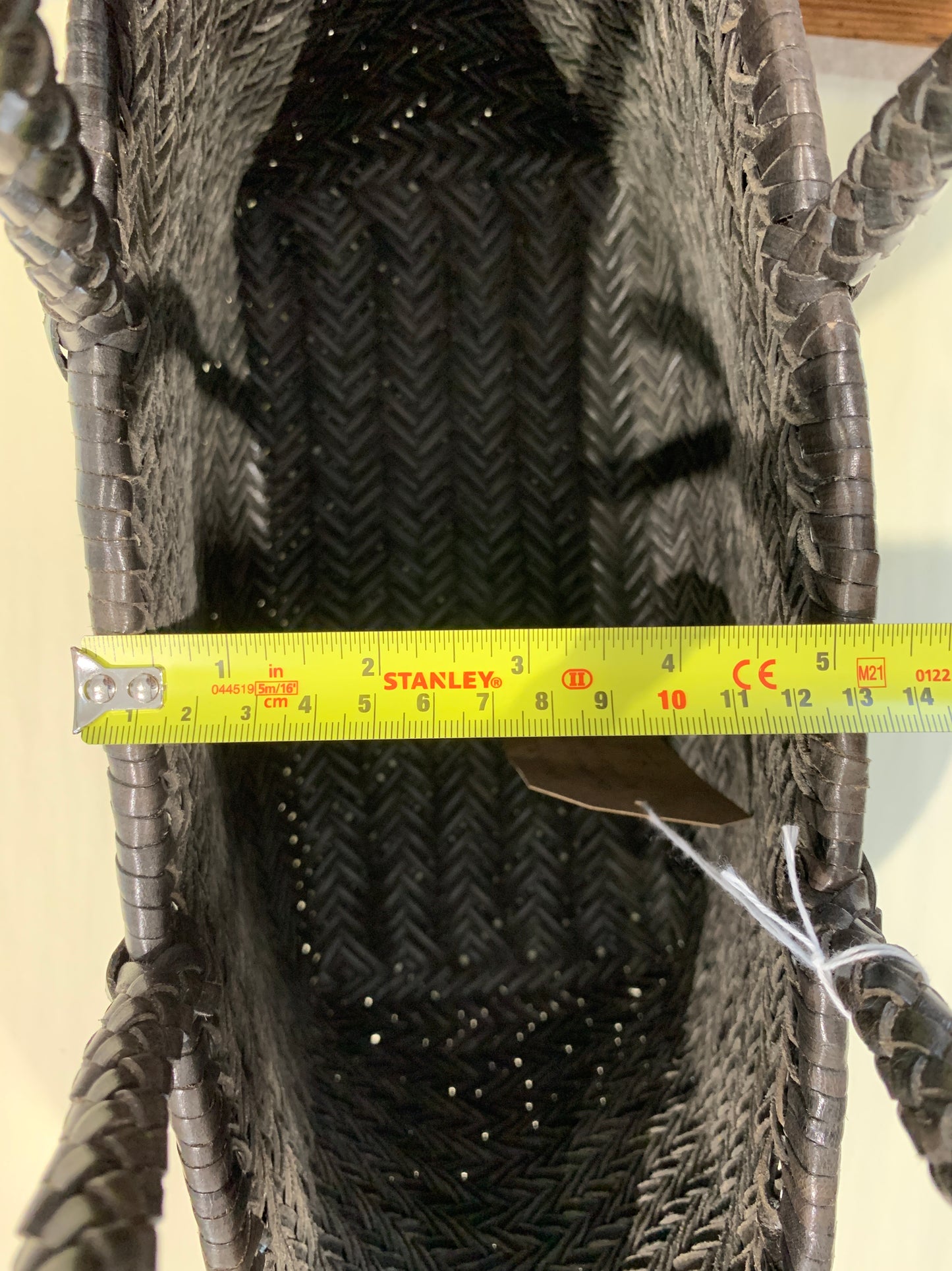 Woven Leather Bag - Dark Grey