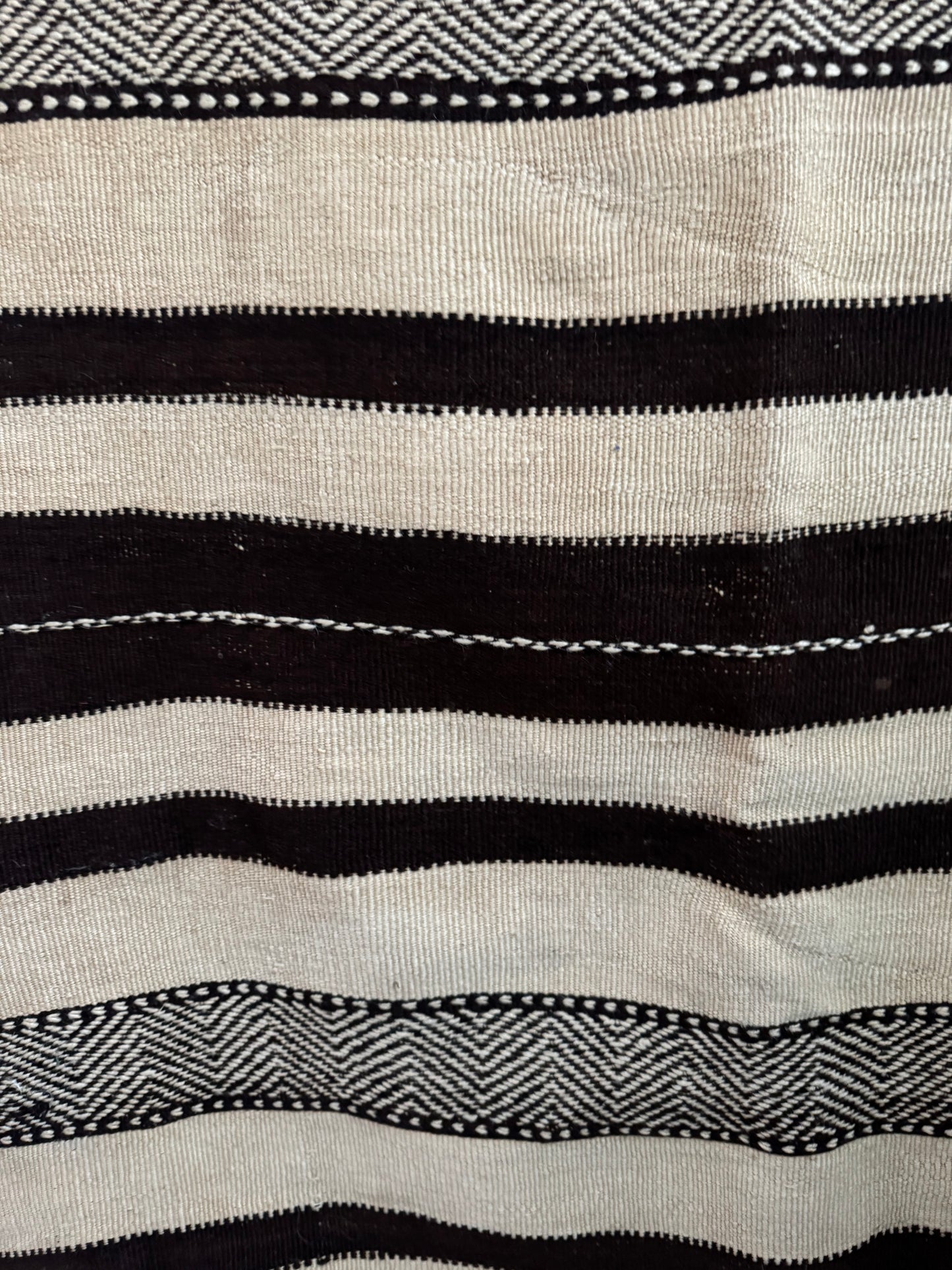 MAROC VINTAGE TEXTILE Brown Wide Stripe Kelim
