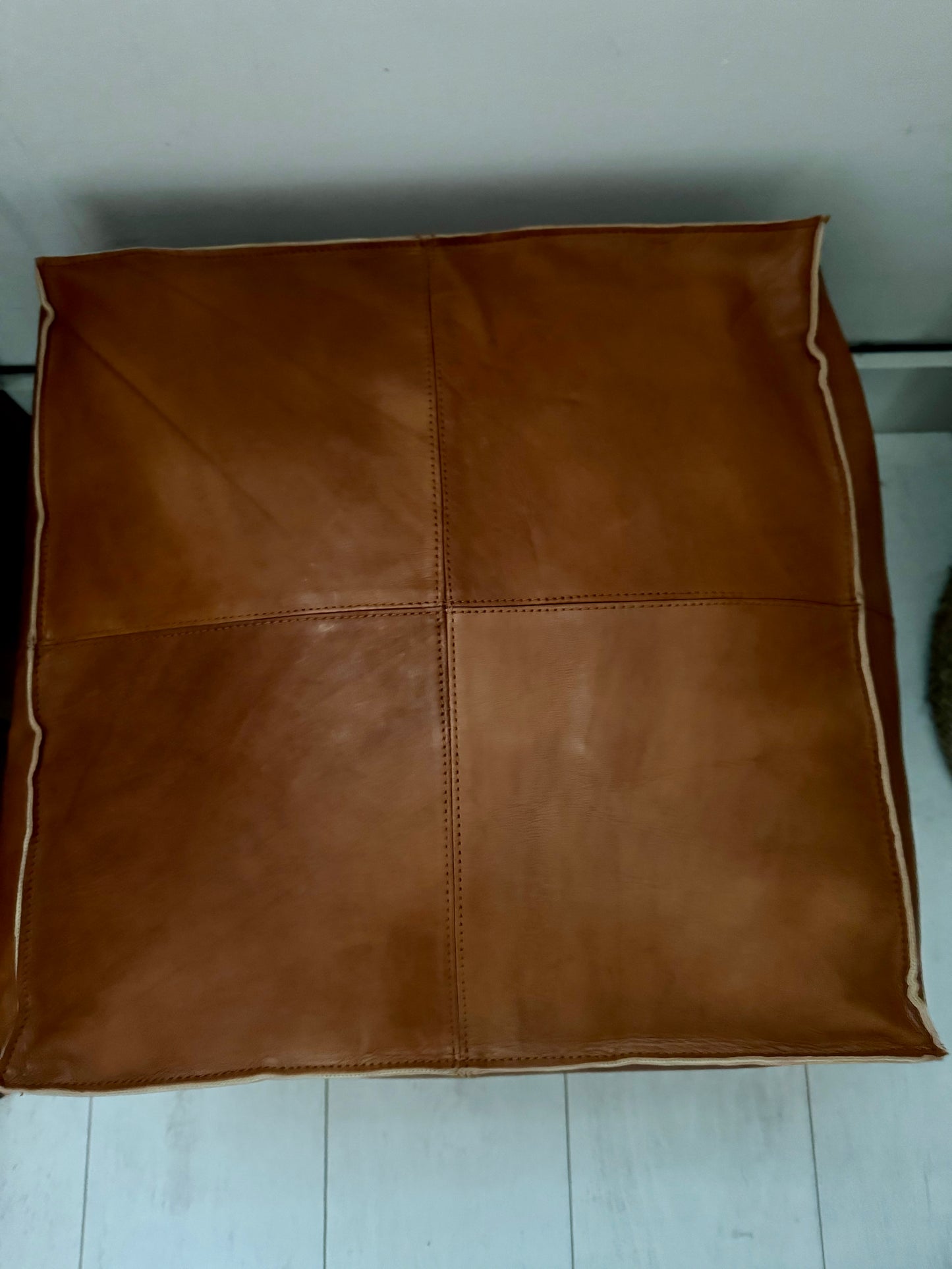 MAROC LEATHER Small Cube Pouf