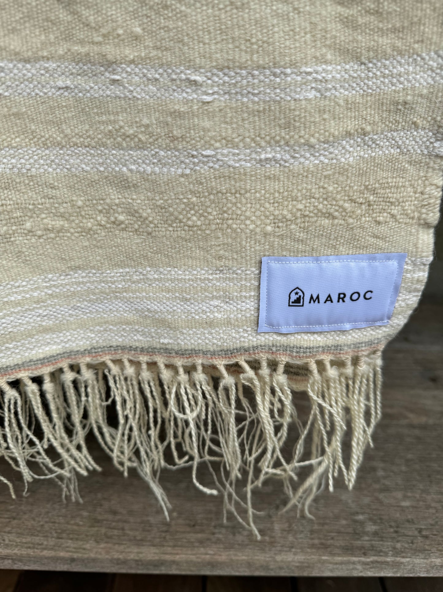 MAROC Vintage CREAM AND WHITE STRIPE RUG