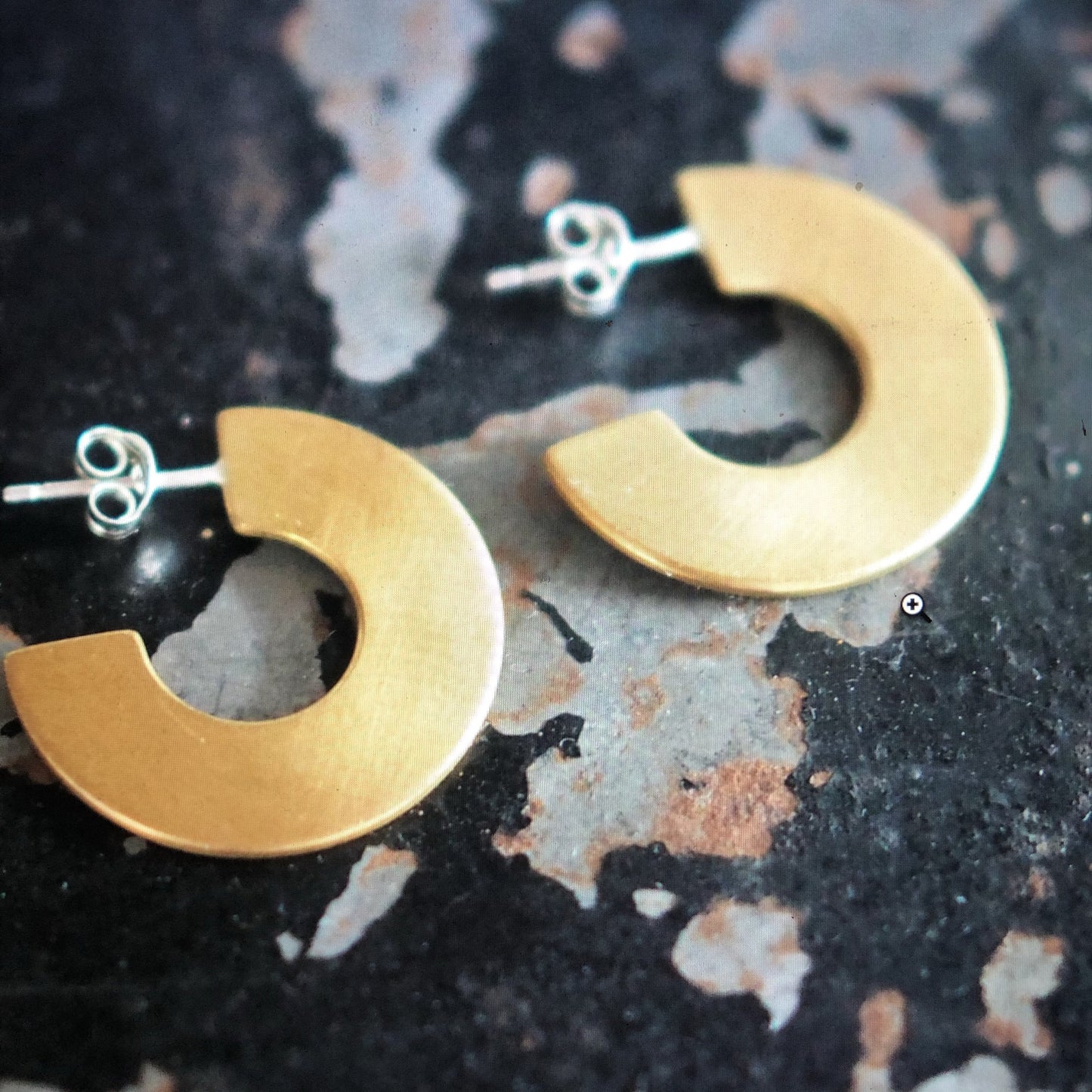 ROAKE STUDIO Astrid Silver & Brass Flat Hoop Earrings