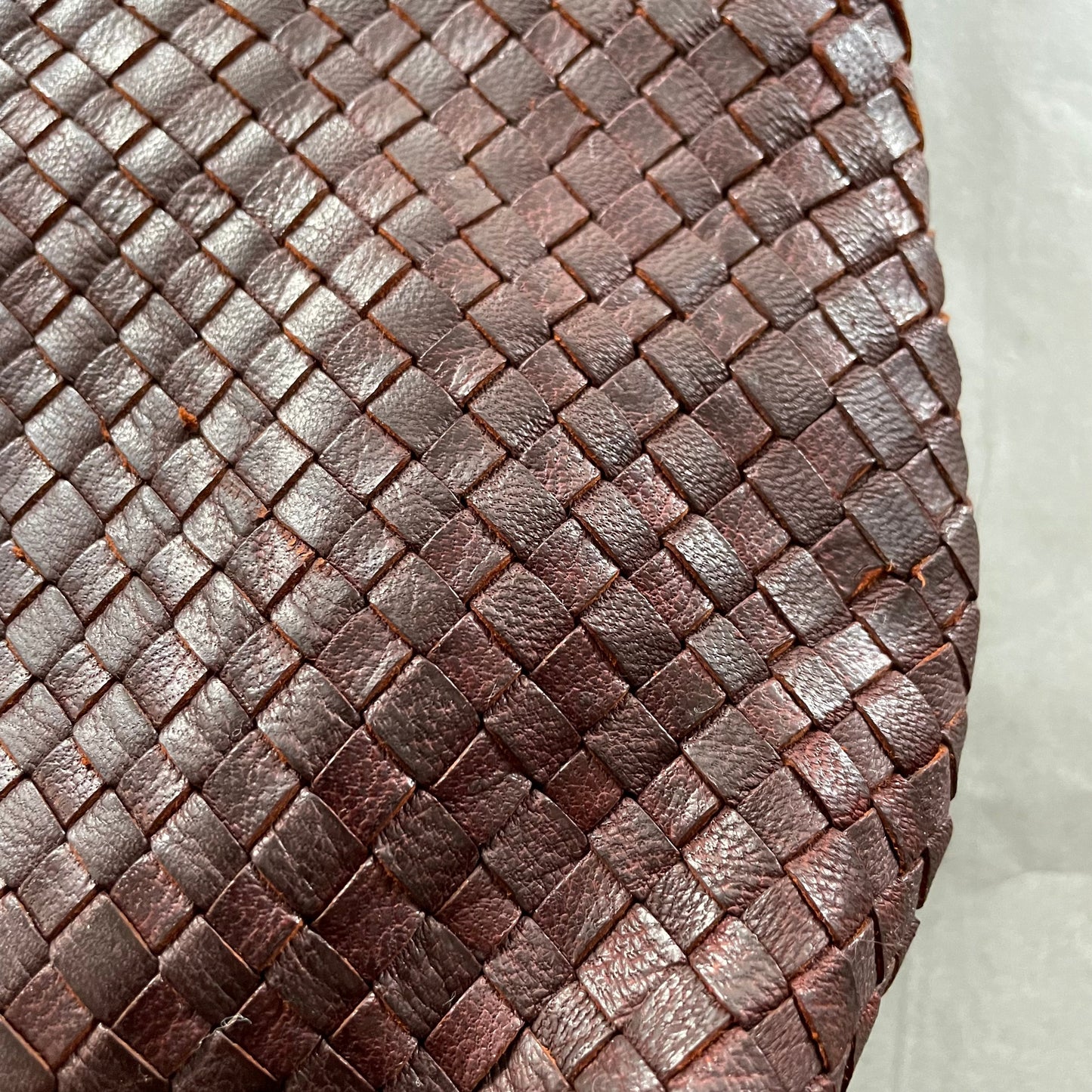 MAROC LEATHER Crossbody Bag - Woven Chocolate