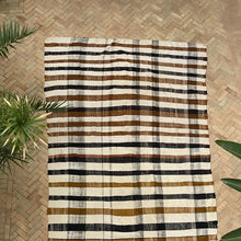 Load image into Gallery viewer, MAROC Vintage Textile - Cream Brown &amp; Black with Red Stripe
