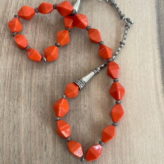 MAROC Jewellery Necklace Orange Bead