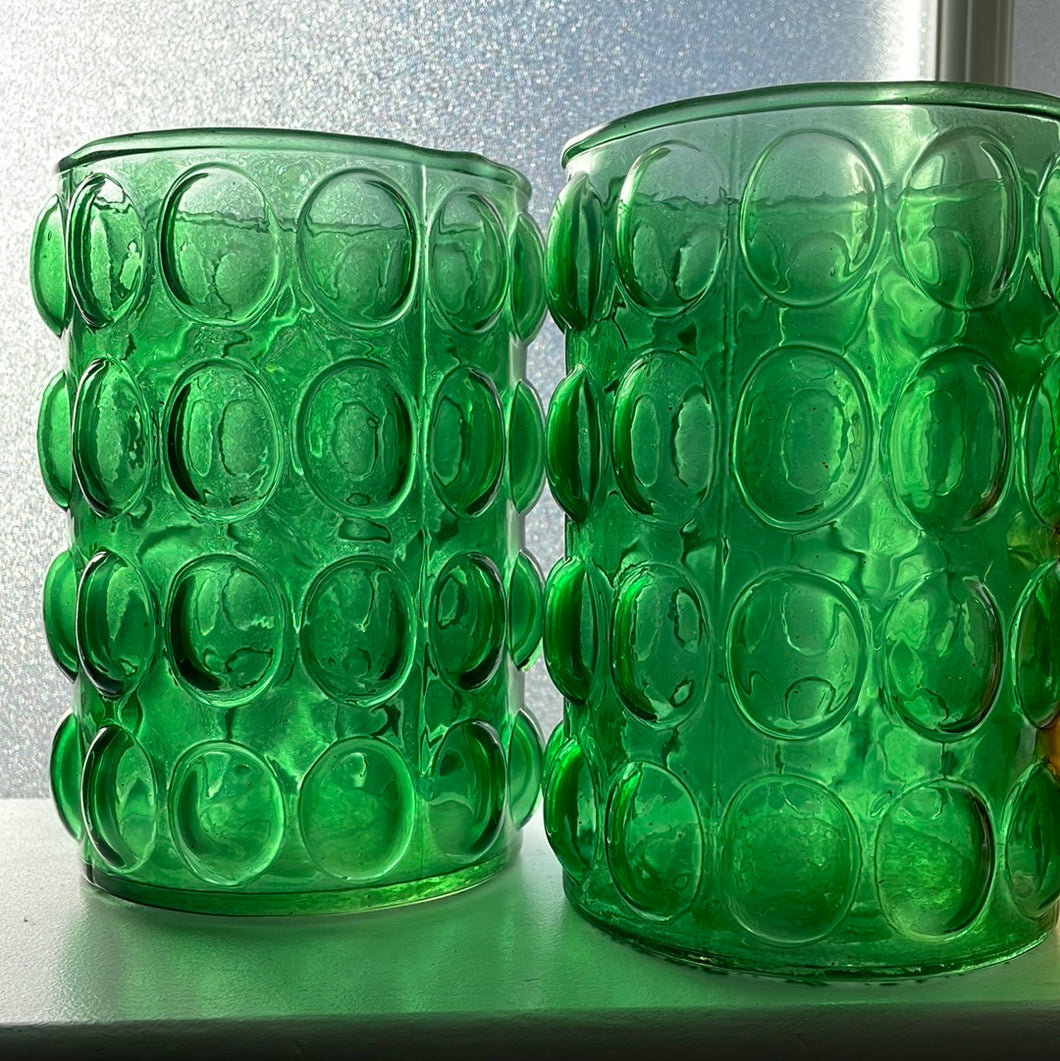 Madam Stoltz Green Bubble Glass Vase