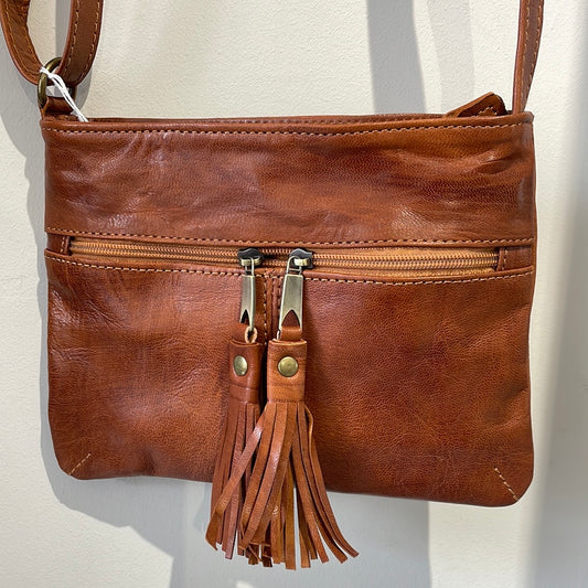 MAROC LEATHER Crossbody Two Zip Bag