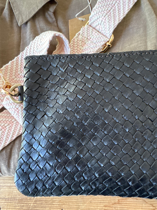 MAROC LEATHER Crossbody Bag - Black