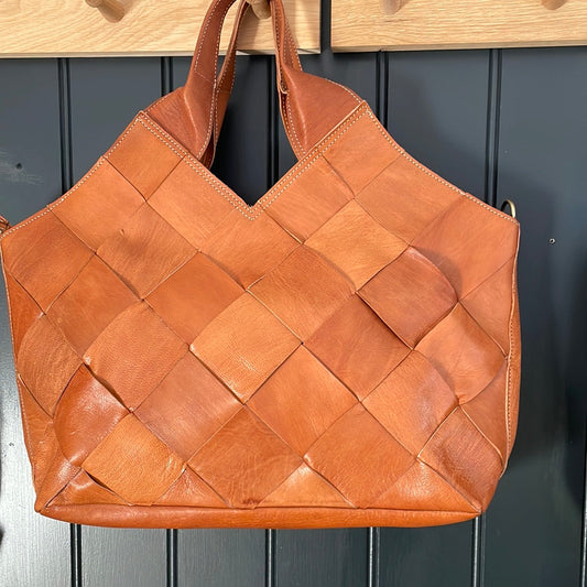 MAROC LEATHER Veneta Bag Woven Large Square