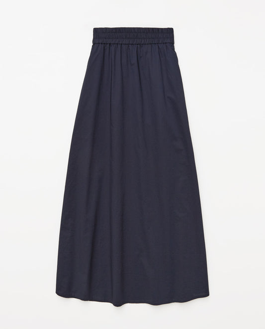 Yerse S25 42837 elasticated waist poplin skirt Navy