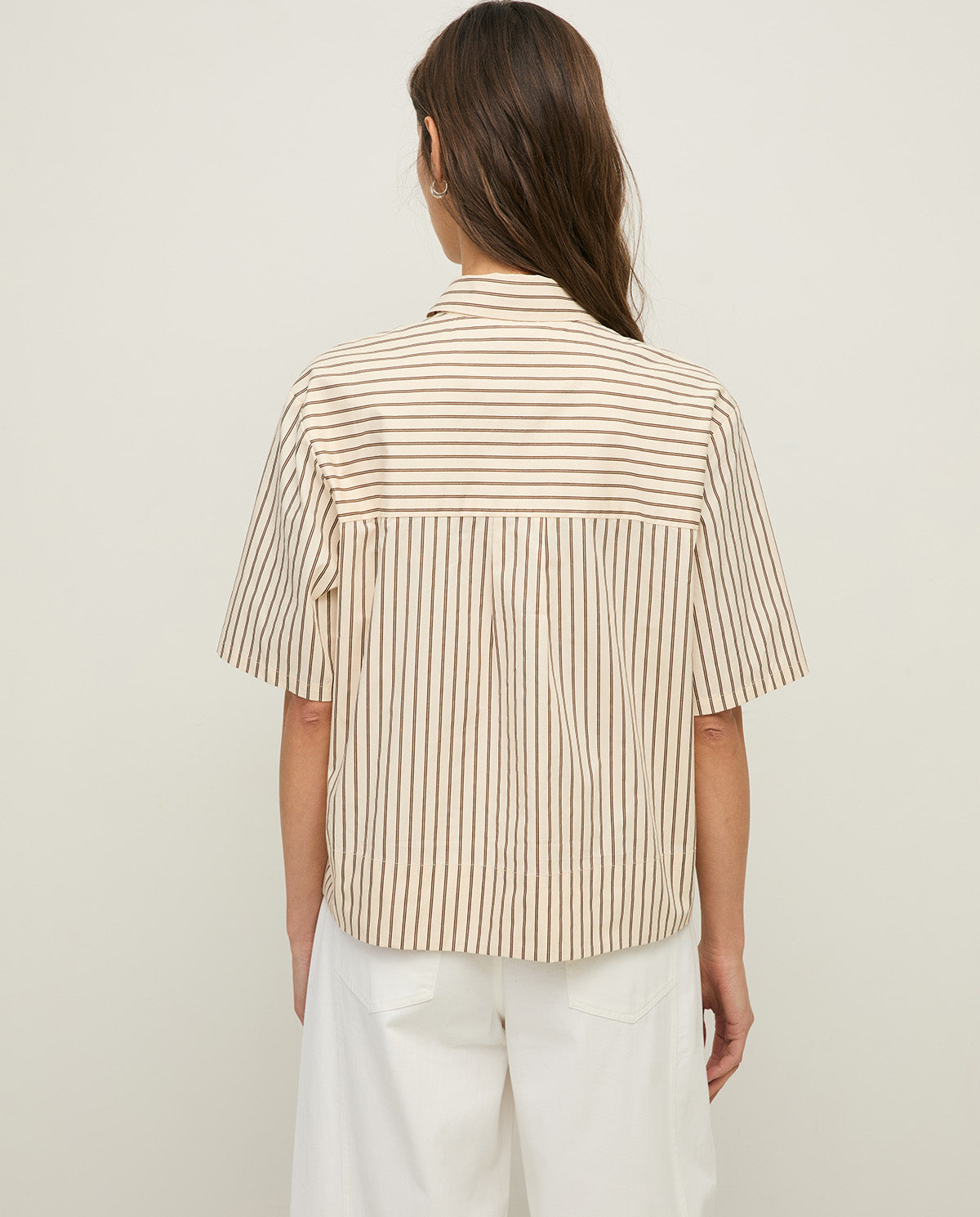 YERSE SS26 Poplin Shirt Ecru Stripes