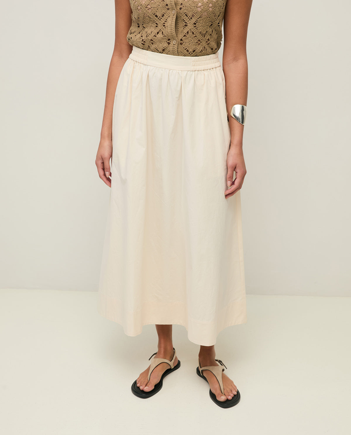 YERSE SS26 MIDI Poplin Skirt