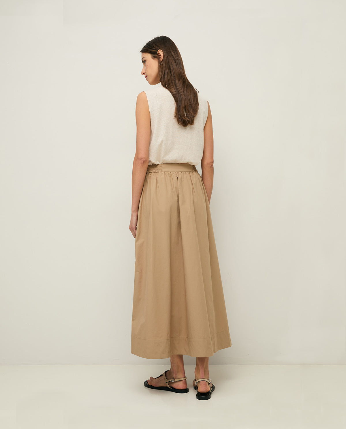 YERSE SS26 MIDI Poplin Skirt