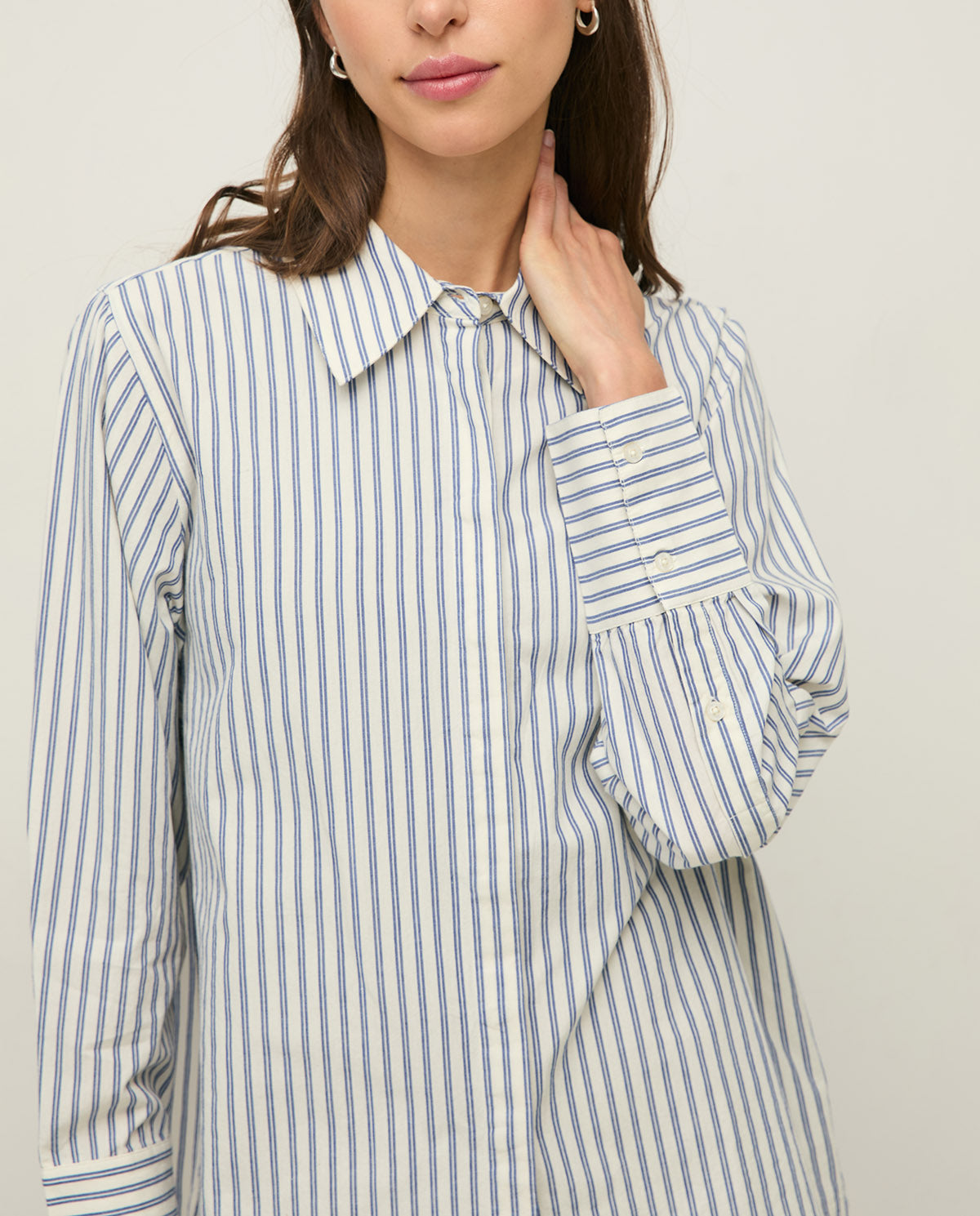 YERSE SS26 Amaia Ecru STripe Shirt
