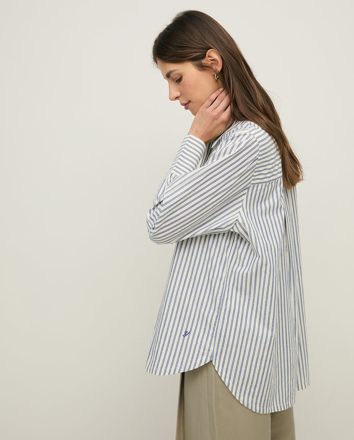 YERSE SS26 Amaia Ecru STripe Shirt