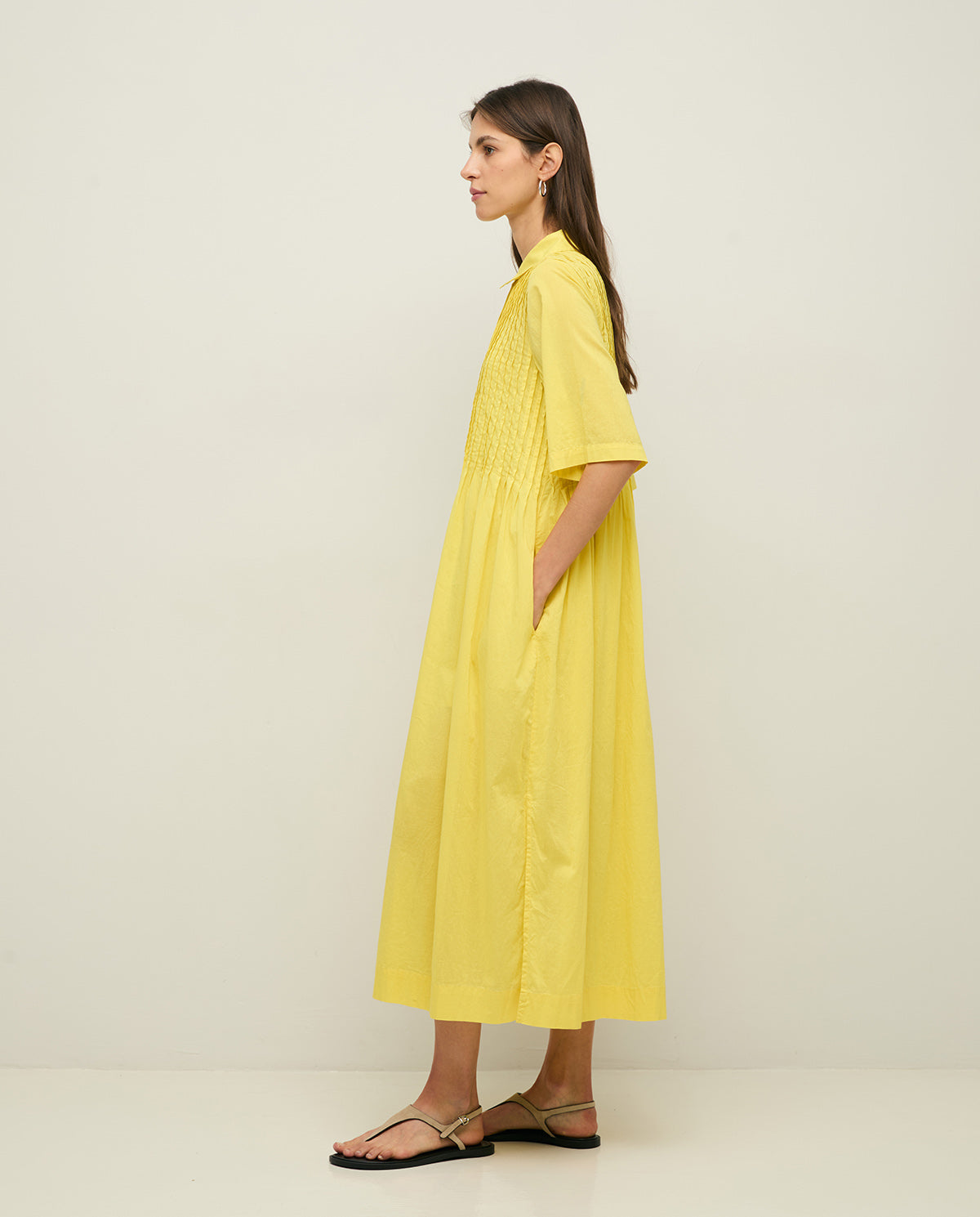 YERSE SS26 Shirt Dress Tropical Yellow