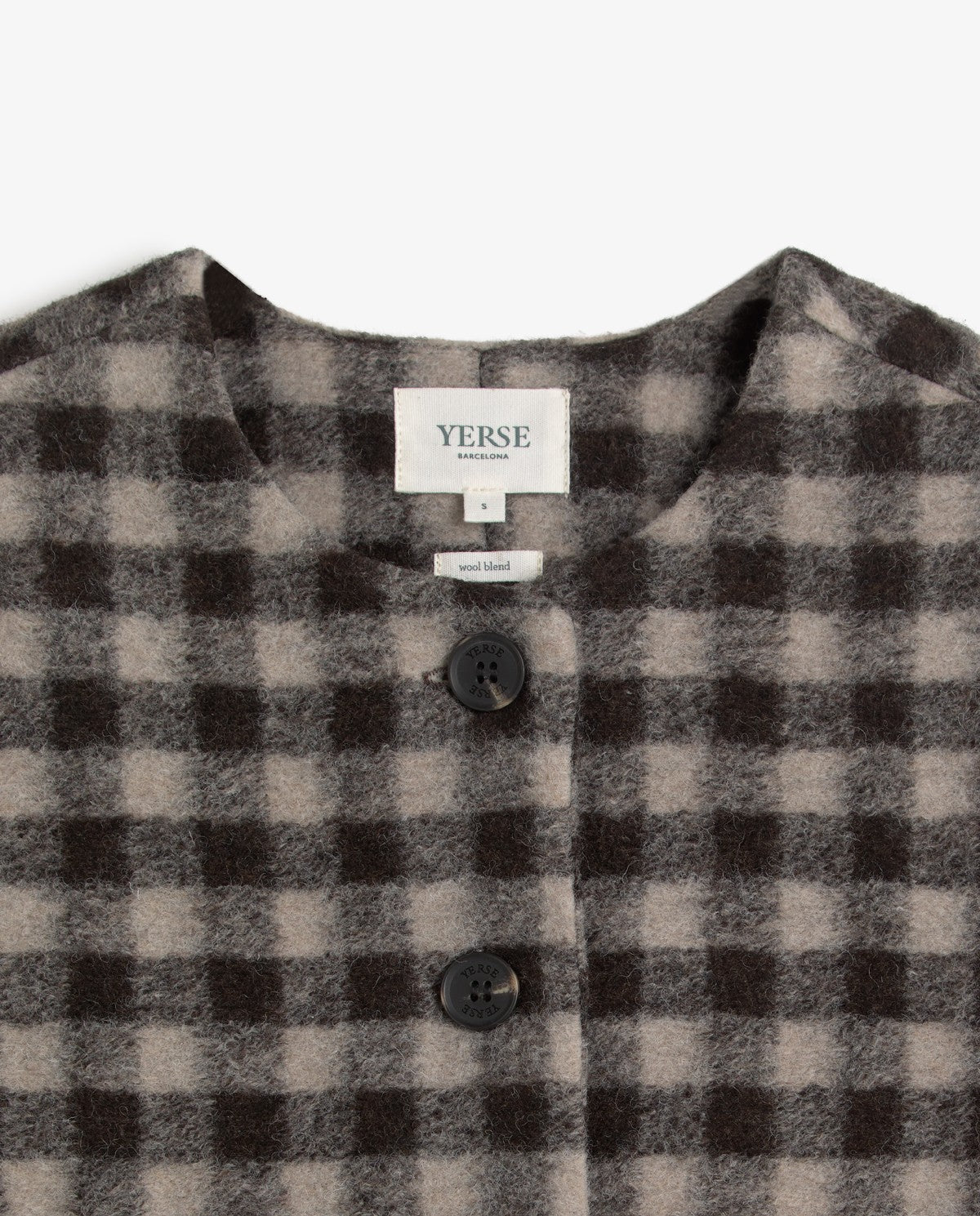 Yerse Boiled Wool Gilet Brown Check