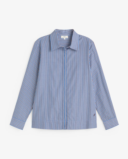 Yerse Organic Cotton Poplin Blue Stripe Shirt