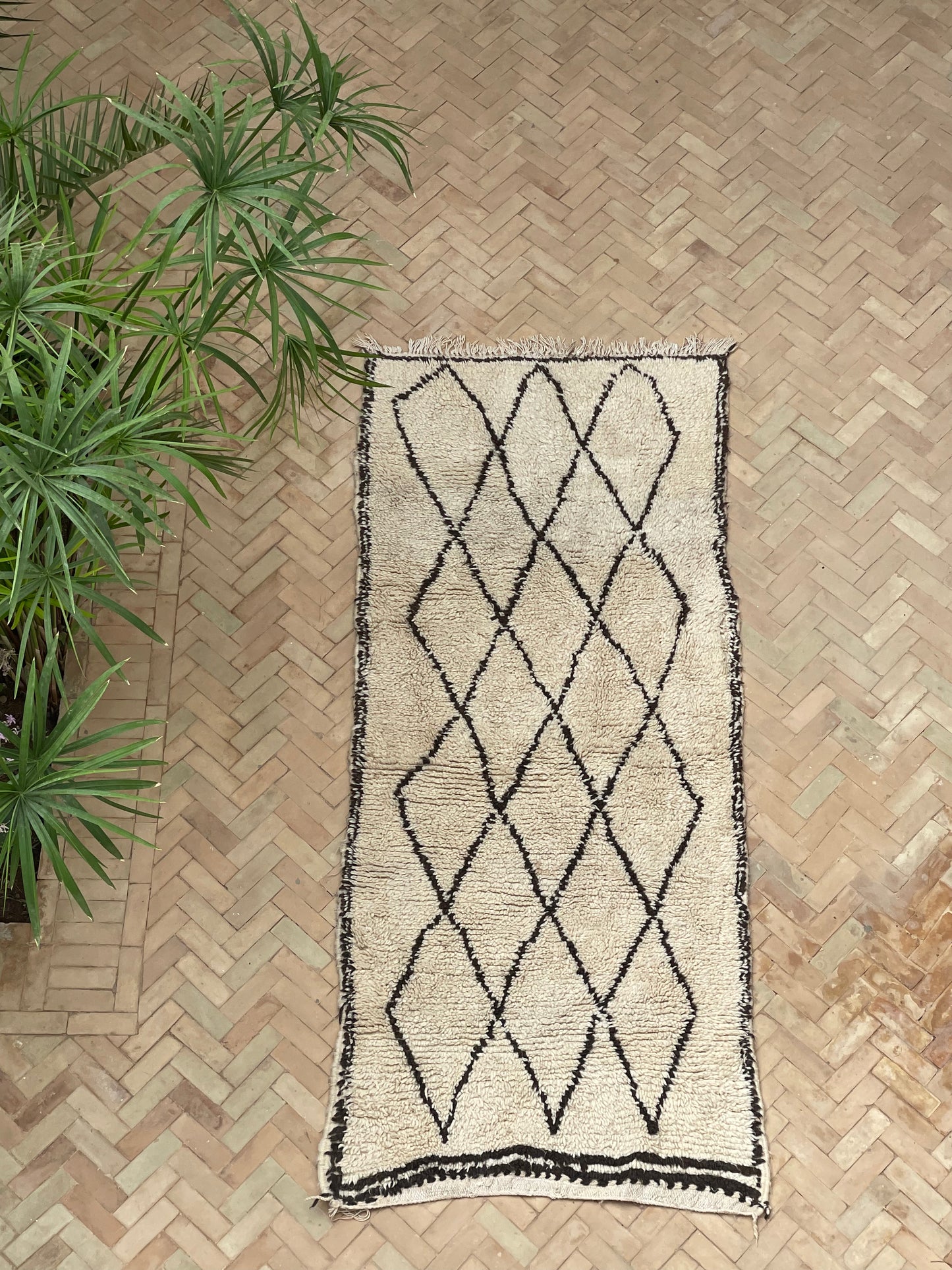 MAROC VINTAGE TEXTILES Small Azilal Rug Brown & Cream MVR10232