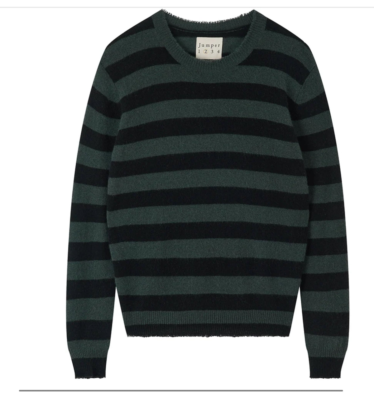 Distressed stripe crew