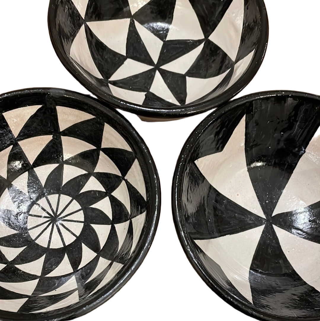 MAROC CERAMICS - Fes Black & White Bowls