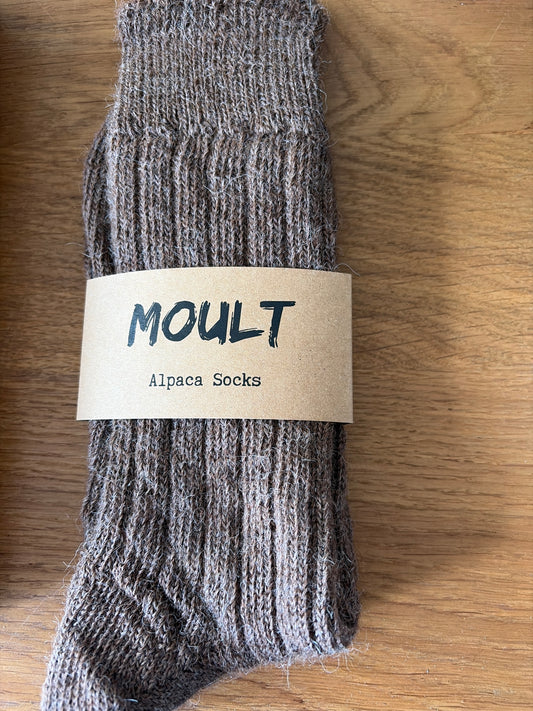 Moult Alpaca socks Brown