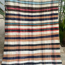 Load image into Gallery viewer, MAROC Vintage Textile - Cream Brown &amp; Black with Red Stripe
