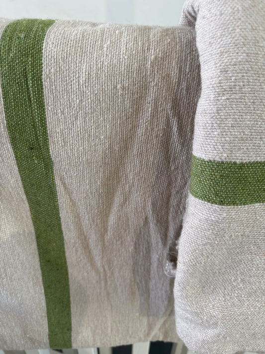 MAROC Cotton Throw Green Stripe