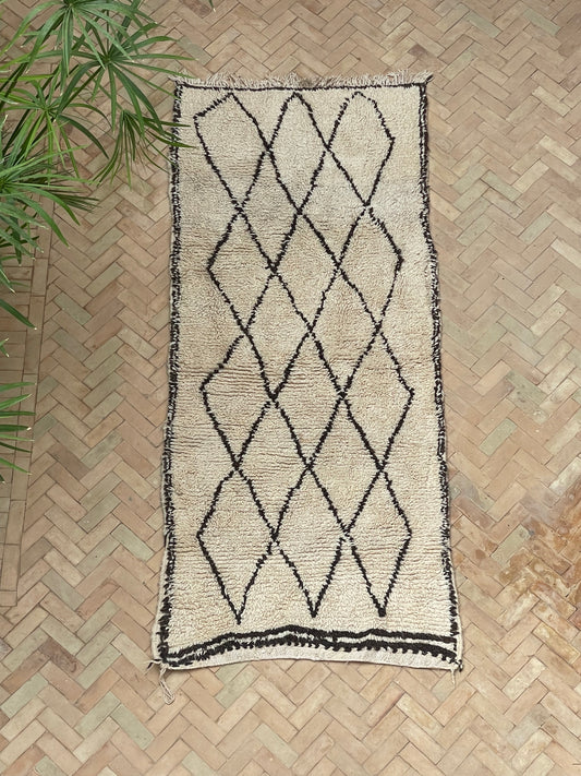 MAROC VINTAGE TEXTILES Small Azilal Rug Brown & Cream MVR10232