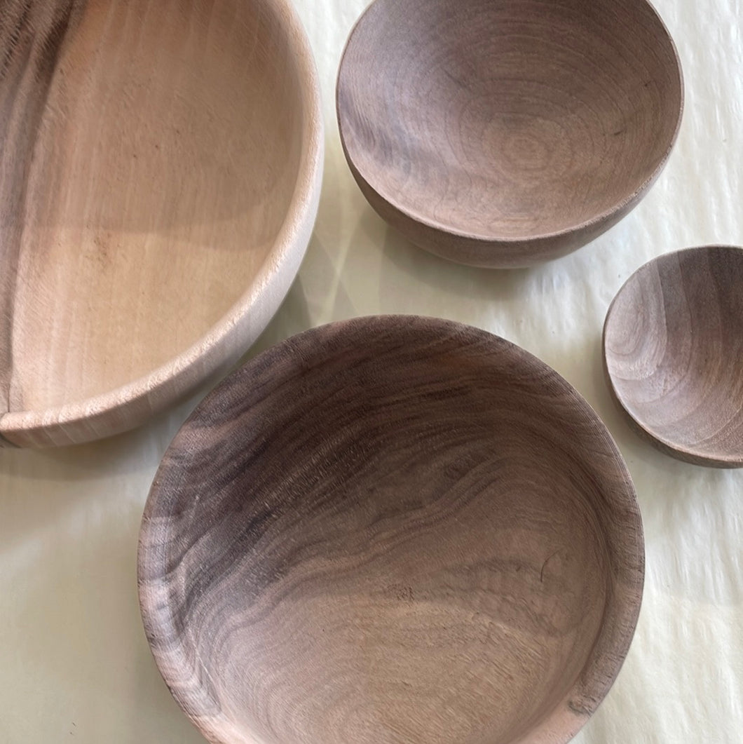 Maroc Walnut Wood Bowls