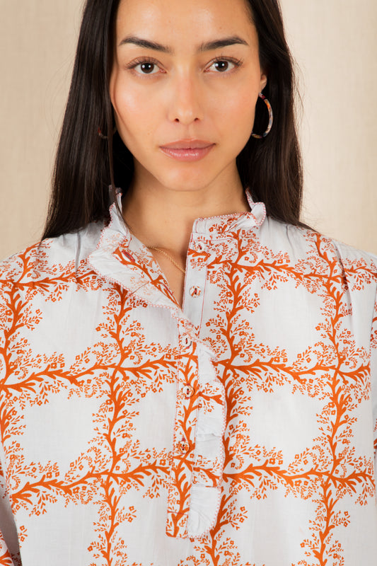 Bonte Anais Shirt Ice Blue / Tobacco SS26