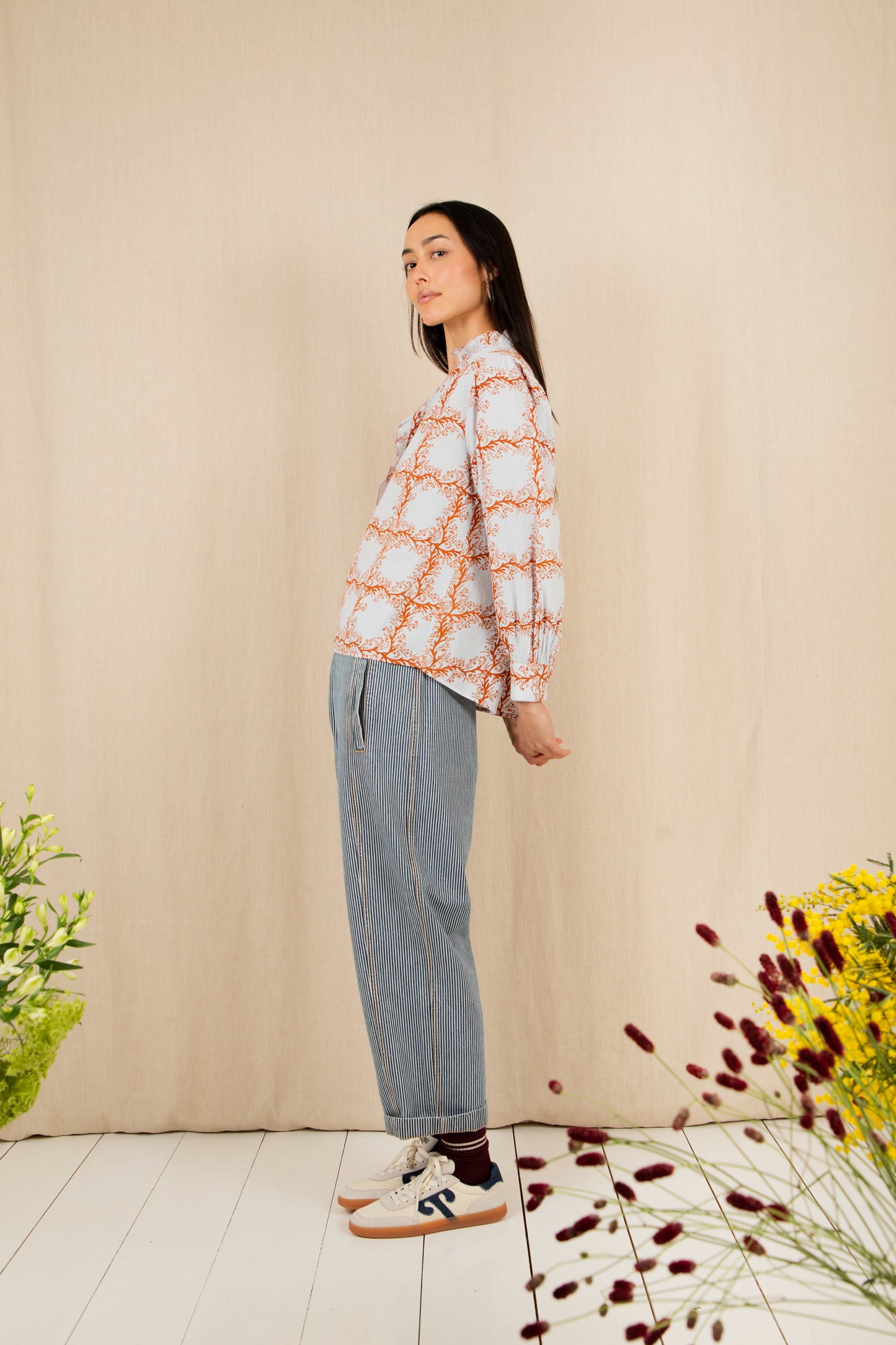 Bonte Anais Shirt Ice Blue / Tobacco SS26