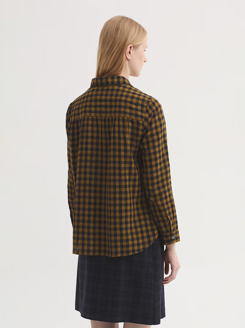Nice things AW26 Vichi checks shirt, Olive green