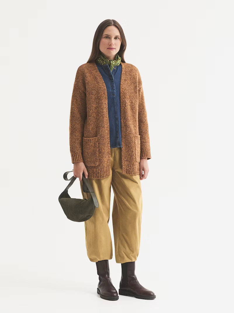 Nice things AW26 Open front heathered wool jacket, Ochre