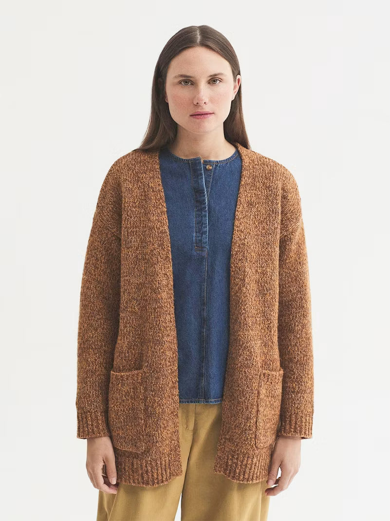 Nice things AW26 Open front heathered wool jacket, Ochre