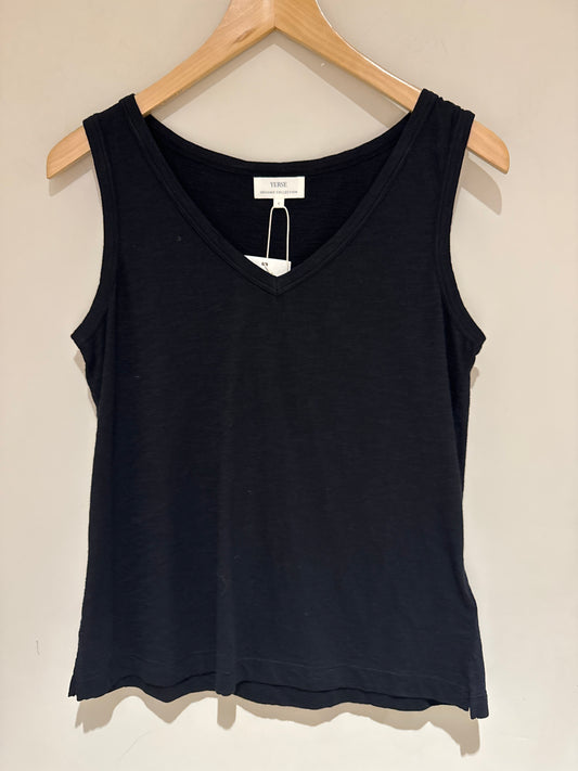 Yerse S25 42013 Organic Cotton V neck sleeveless T-shirt Black