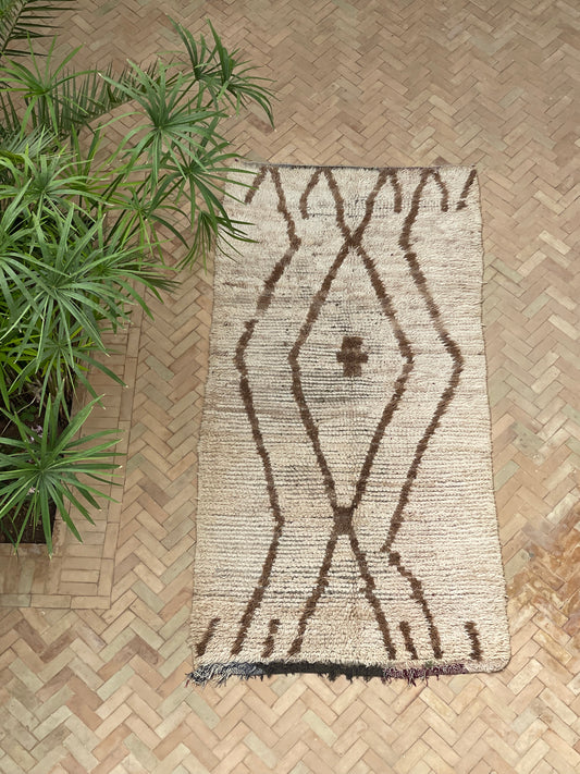 MAROC VINTAGE TEXTILES Azilal Rug Black Cream Cross MVR10234