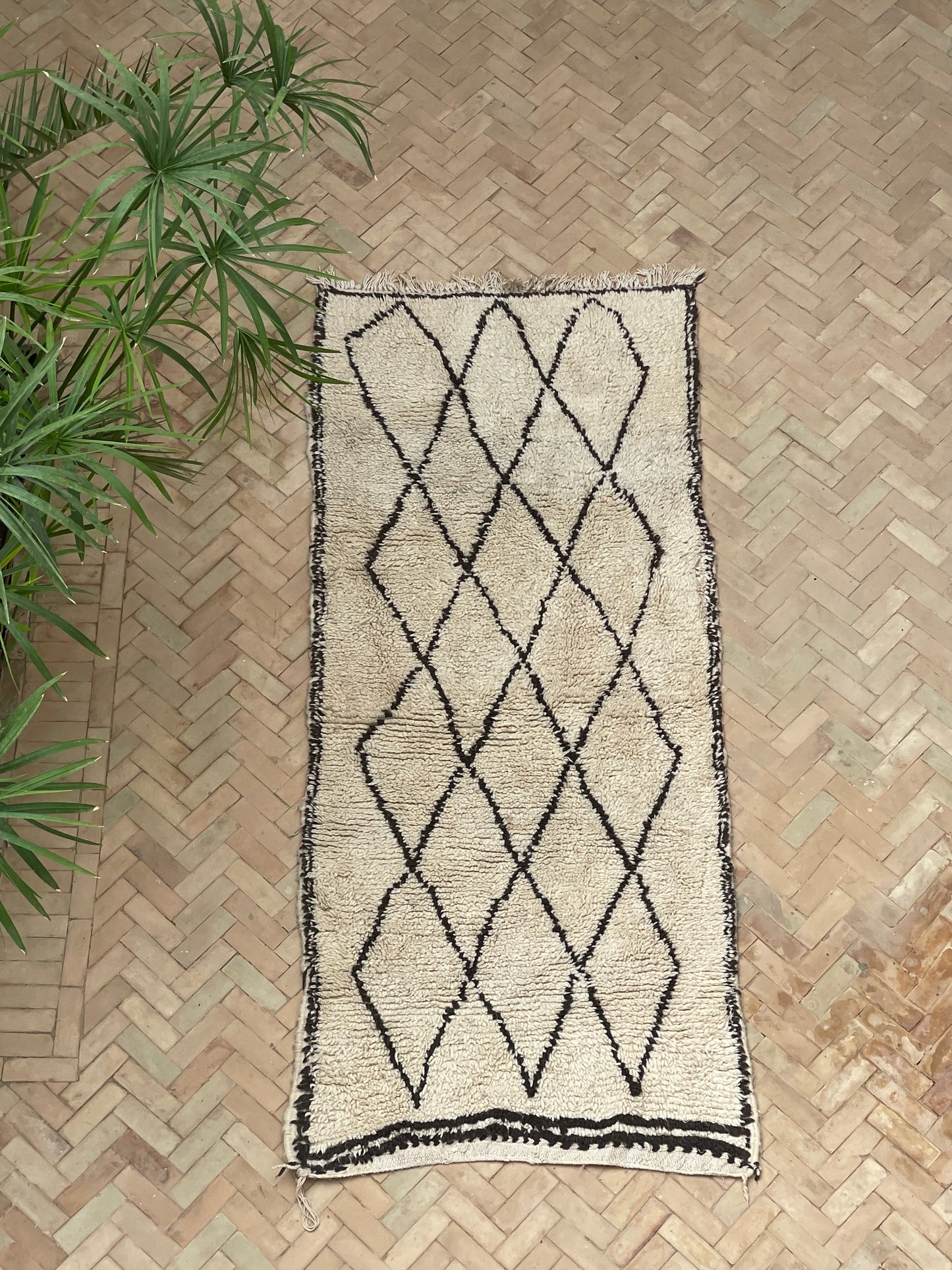 MAROC VINTAGE TEXTILES Small Azilal Rug Brown & Cream MVR10232