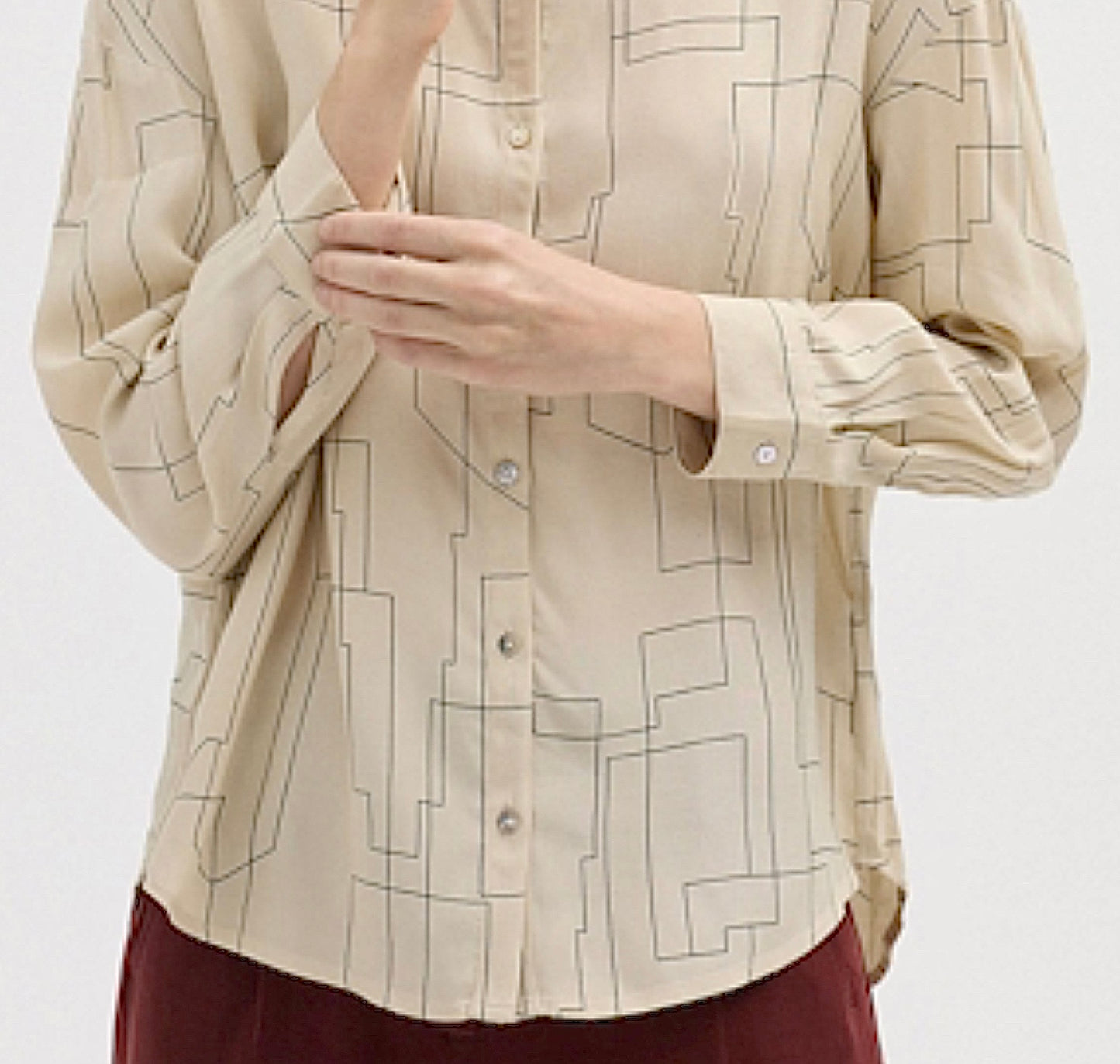 Nice Things AW24 Skyline Print shirt - Ecru