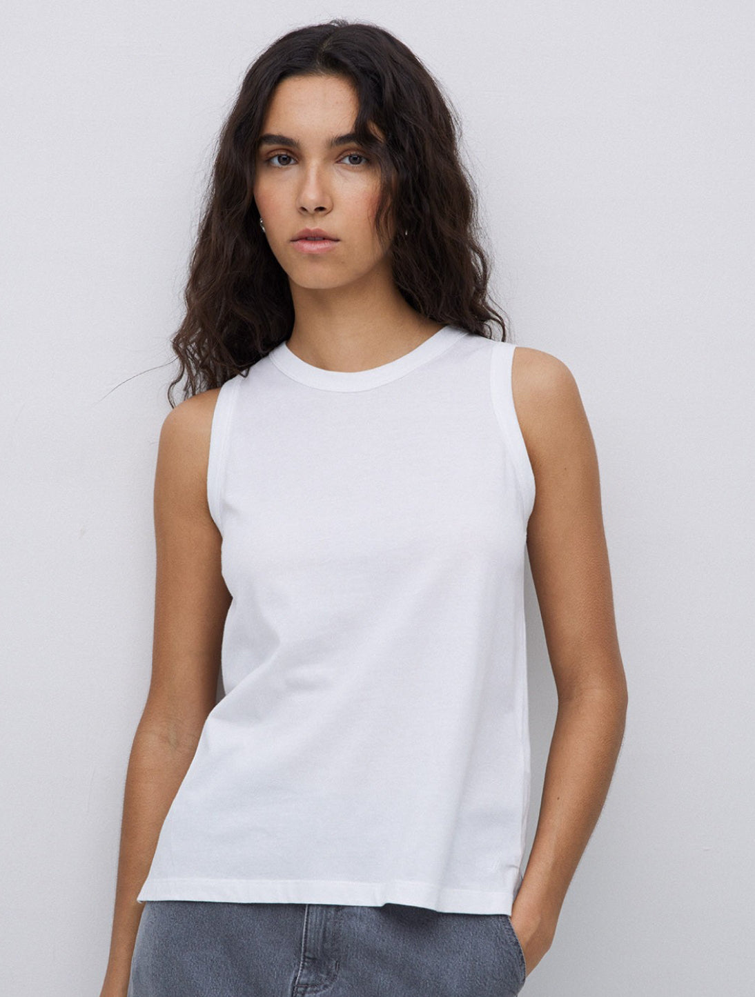 Yerse S25 42004 organic cotton Sleeveless Vest White
