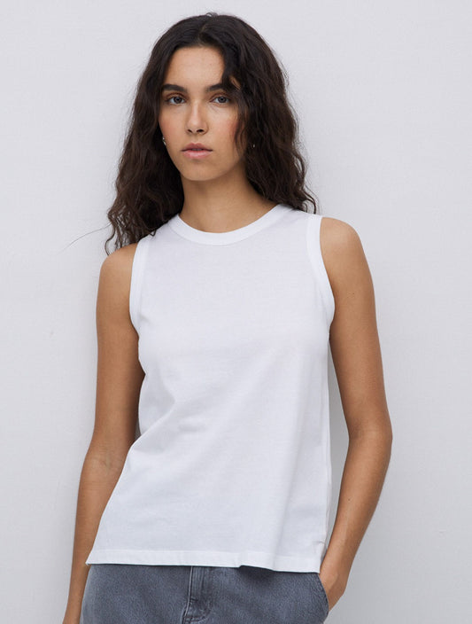 Yerse S25 42004 organic cotton Sleeveless Vest White