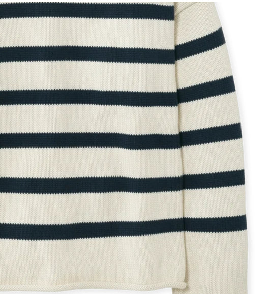Yerse 43515 Ecru & black striped jumper