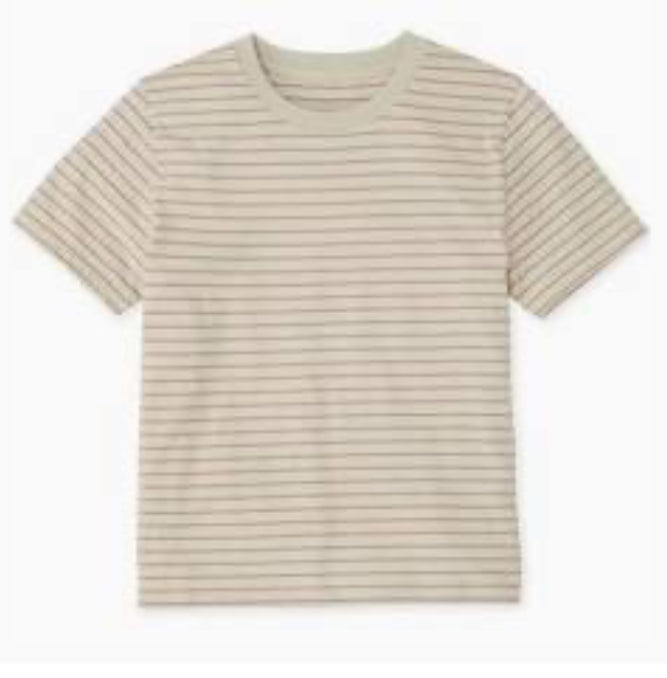 Yerse 43109 Beige and ecru striped t-shirt