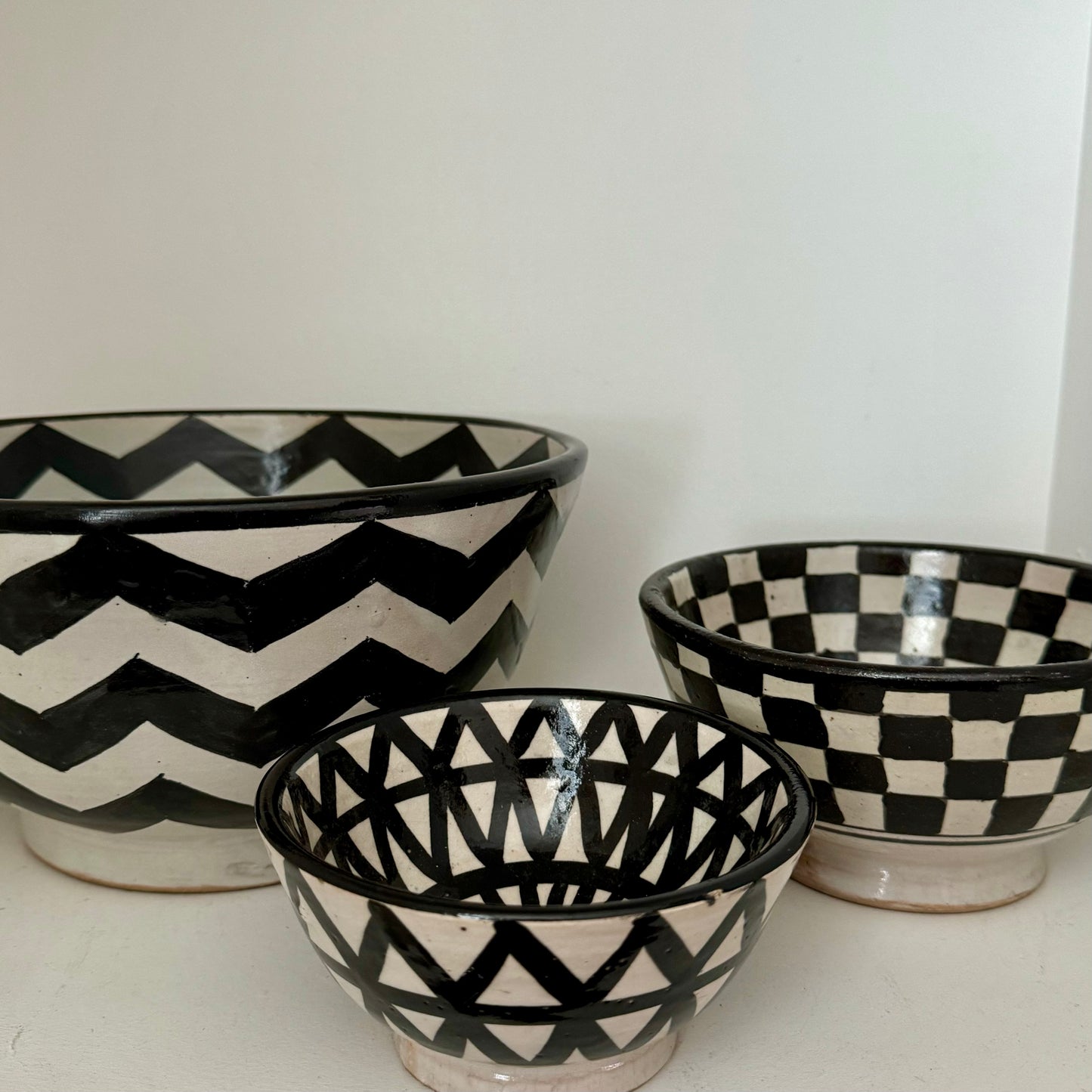 MAROC CERAMICS - Fes Black & White Bowls