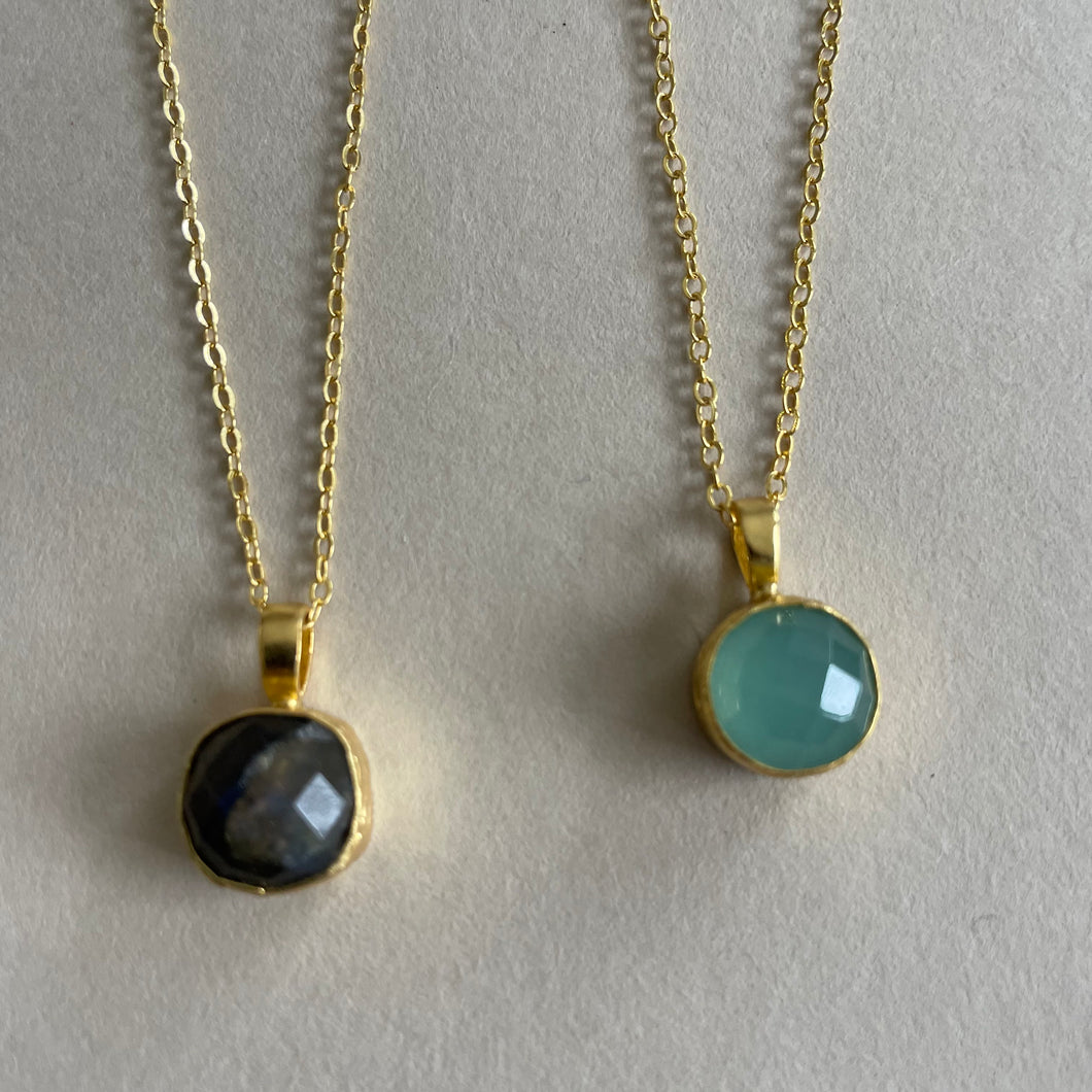 Wyle Blue Small Single Gem Necklace