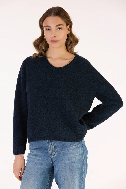 Les Racine’s du Ciel Juliette Oval Neck Sweater Blue Chine