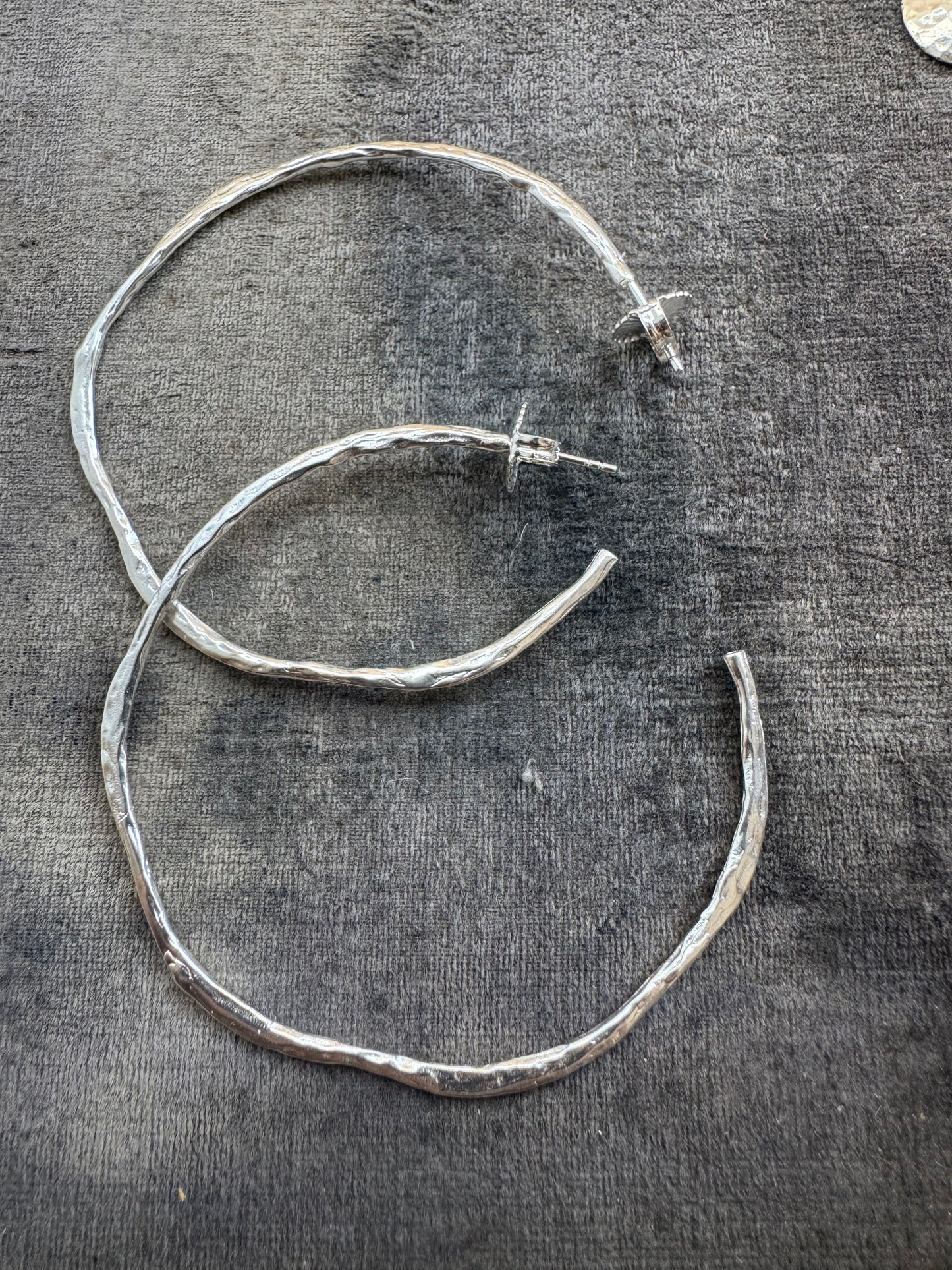 Van Peterson Sterling Silver Hammered Hoops